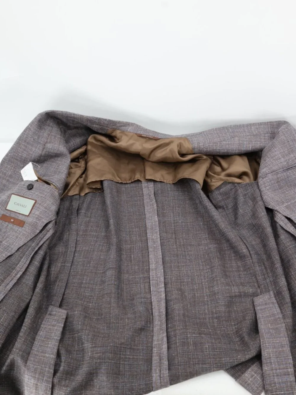 Canali Kei Sport coat mens 52R Slim Wool Silk Linen Unstructured gray with blue
